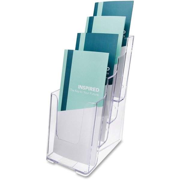 Deflecto Literature Holder, 4 Leaflet, 4-7/8"x8"x10", Clear DEF77701